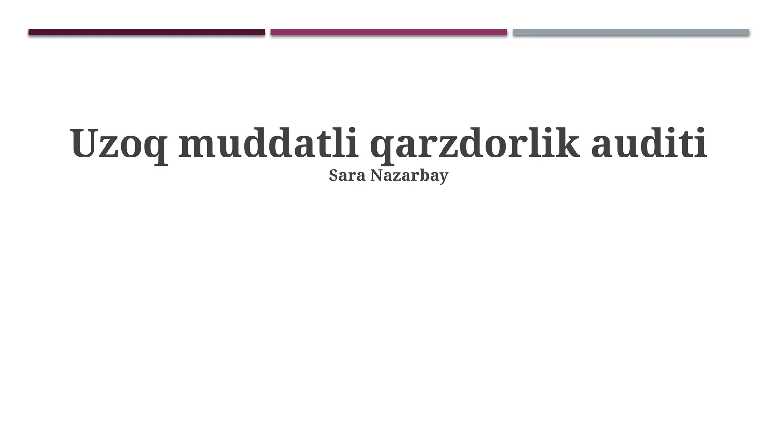 Uzoq muddatli qarzdorlik auditi
