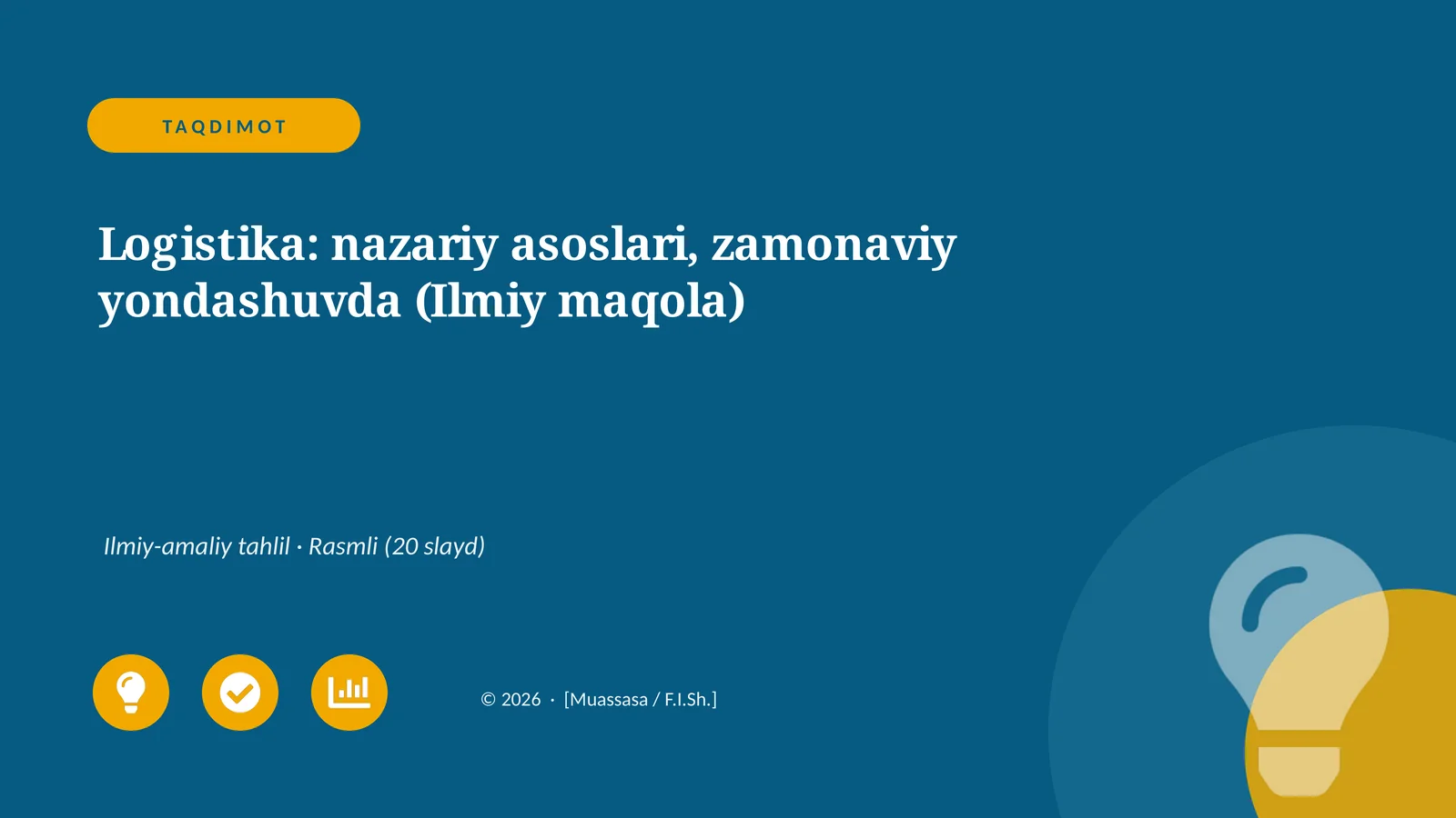 Logistika: nazariy asoslari, zamonaviy yondashuvda (Ilmiy maqola)