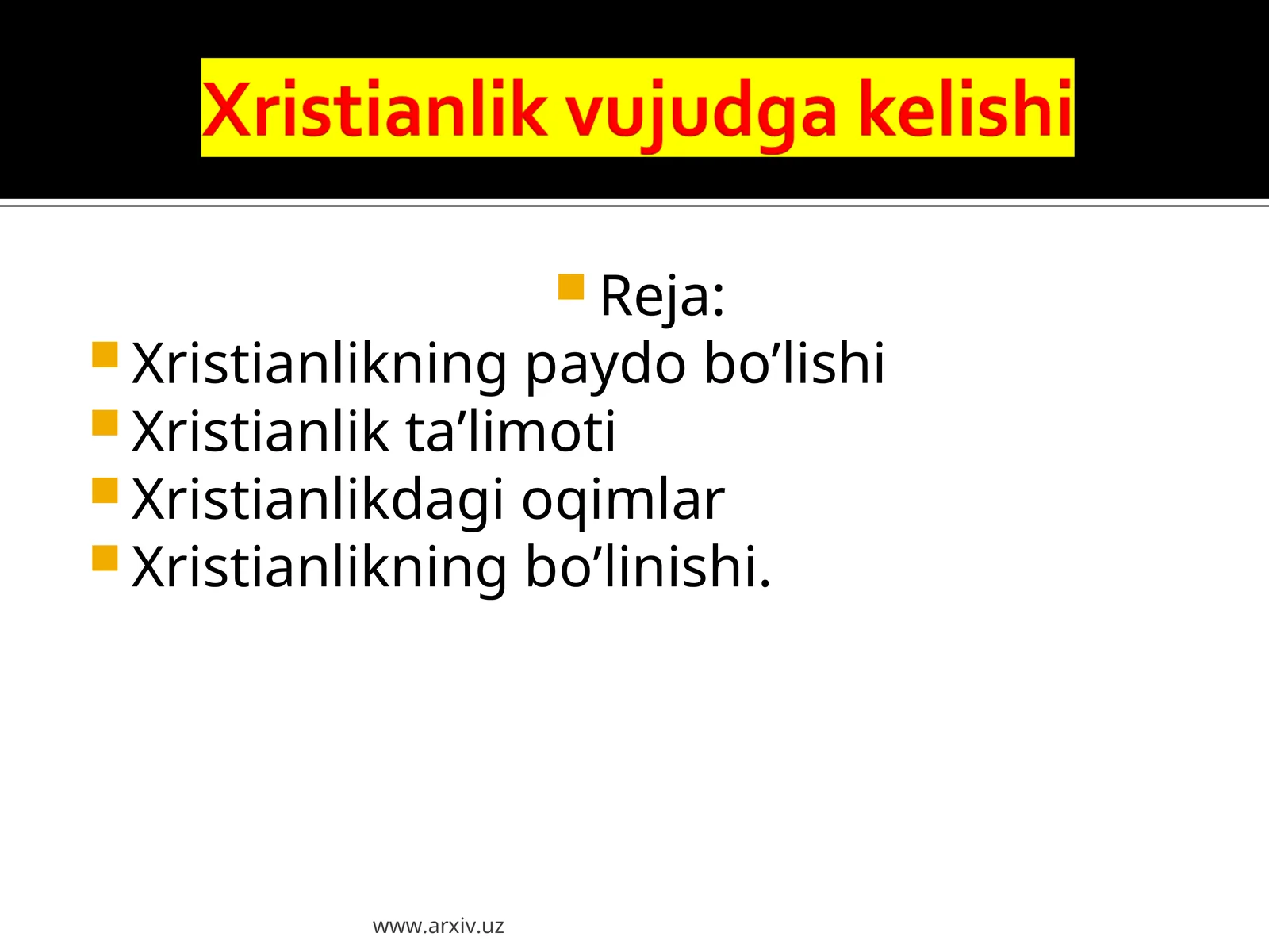 Xristianlikning paydo bo’lishi