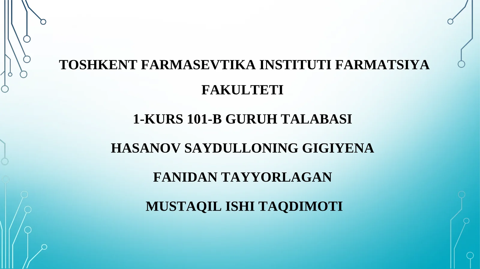 FARMATSIYA FAKULTETI