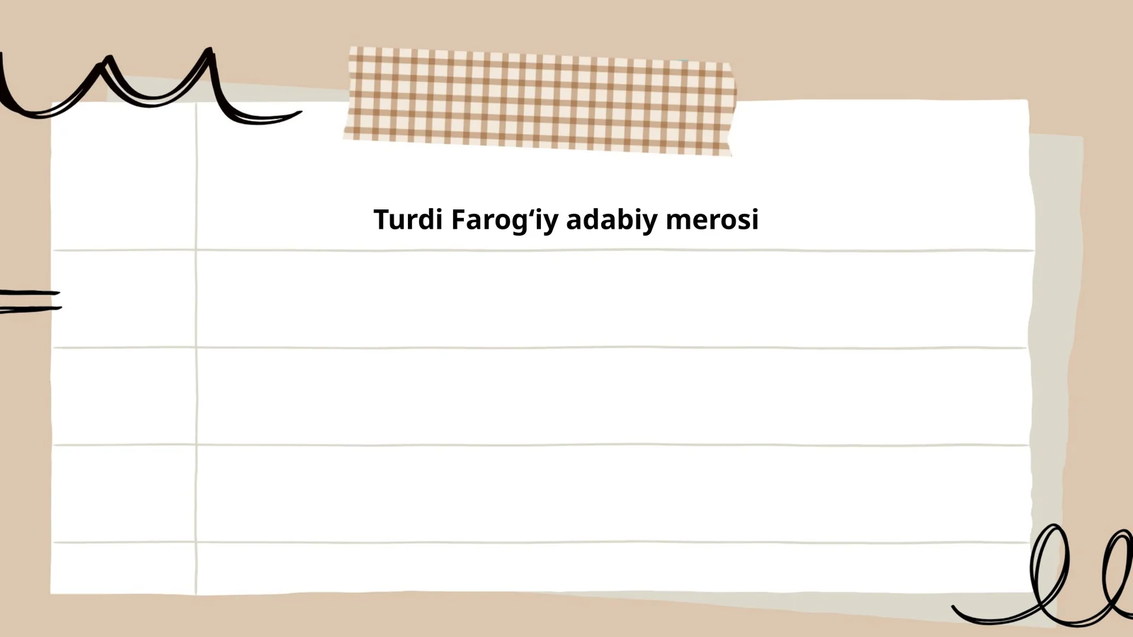 Turdi Farogʻiy adabiy merosi
