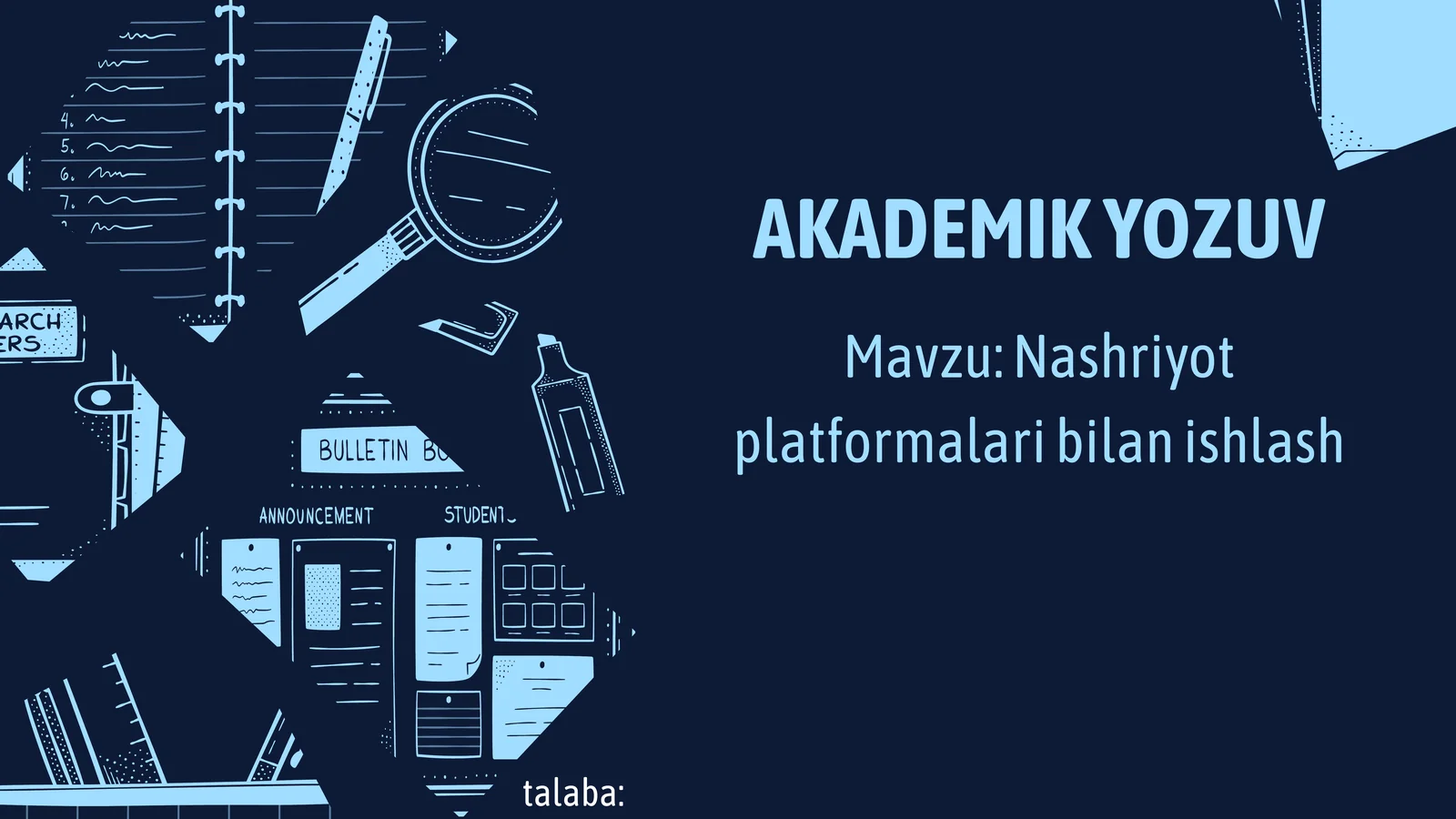 Nashriyot platformalari bilan ishlash