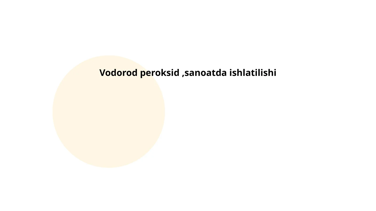 Vodorod peroksid, sanoatda ishlatilishi