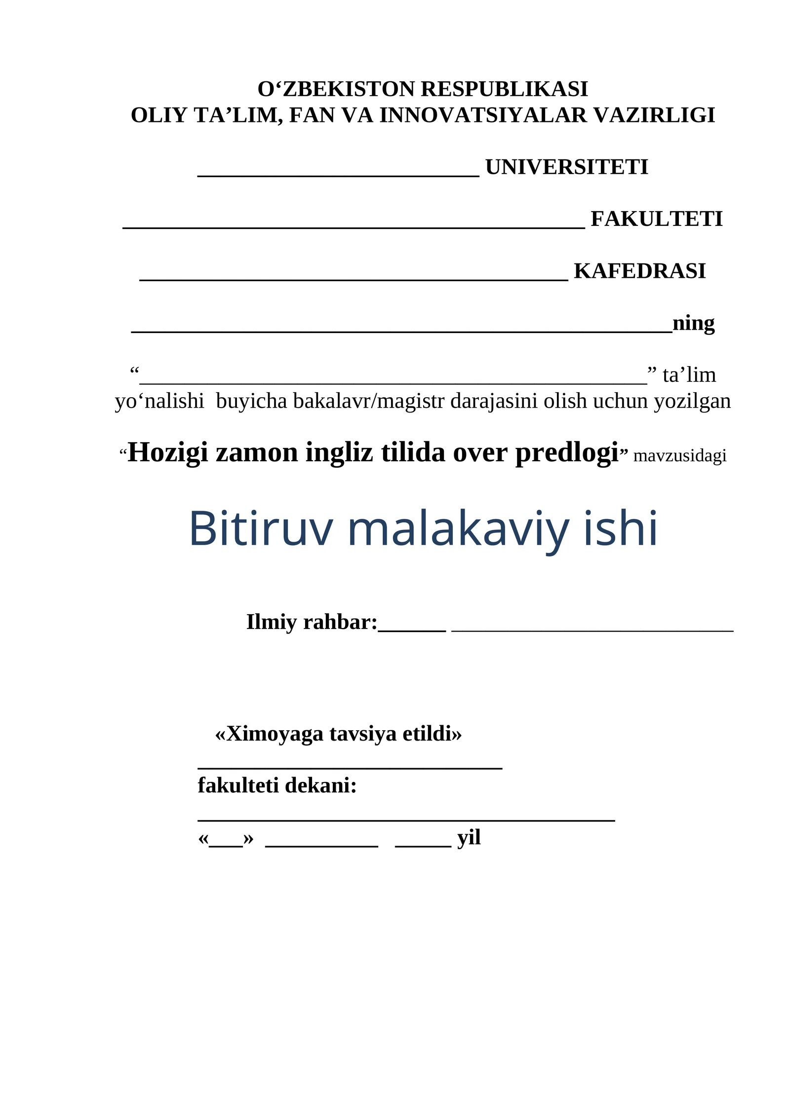 Hozigi zamon ingliz tilida over predlogi
