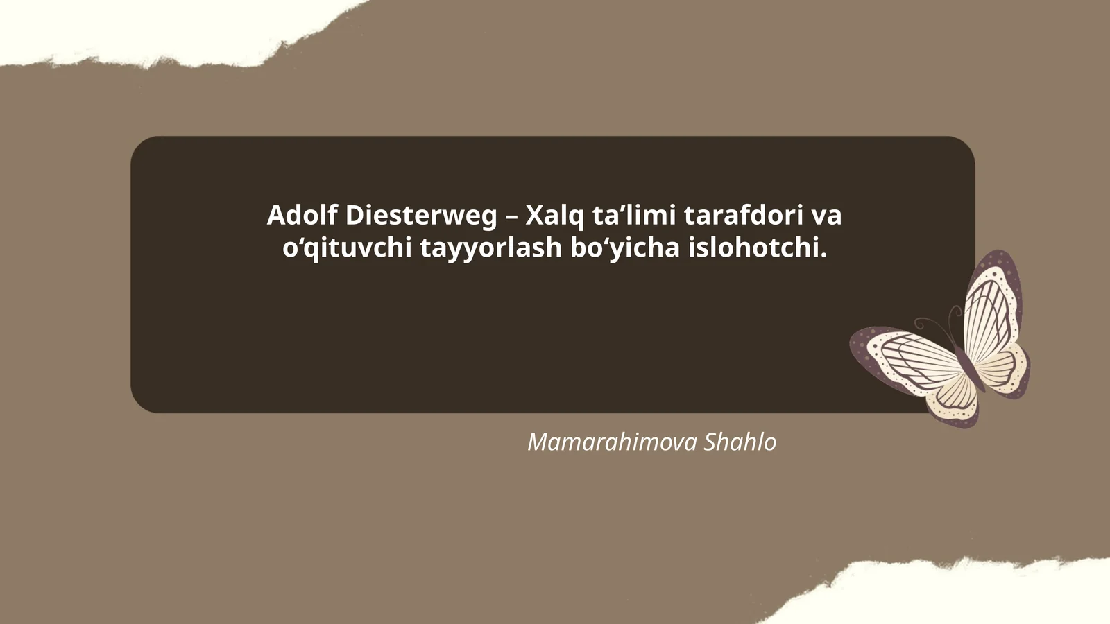 Adolf Diesterweg – Xalq ta’limi tarafdori va o‘qituvchi tayyorlash bo‘yicha islohotchi