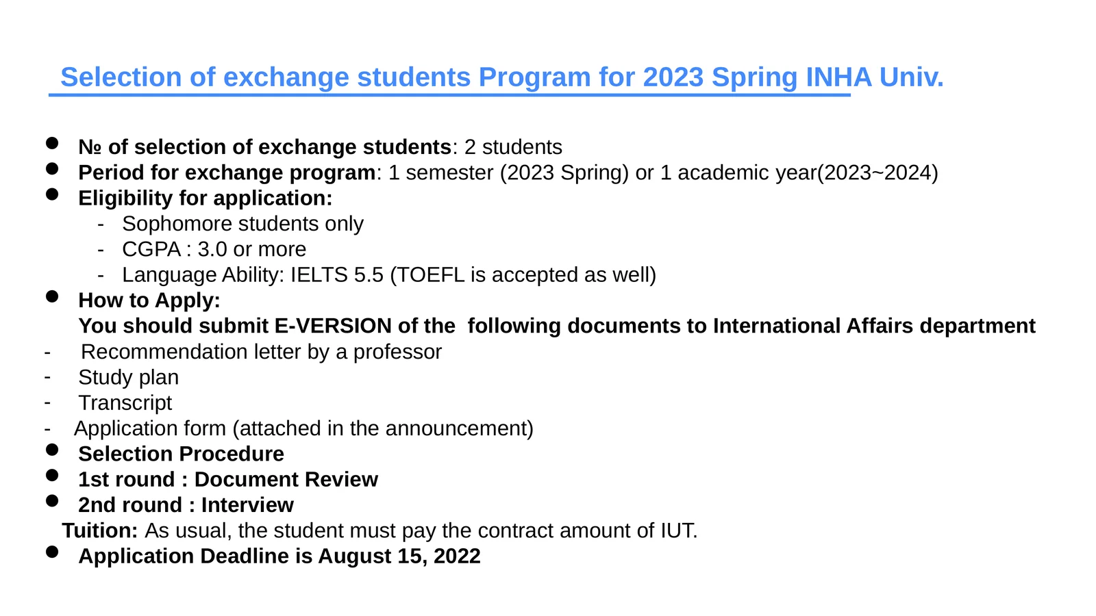 2 ta'lim almashtiruv talabalari tanlashi