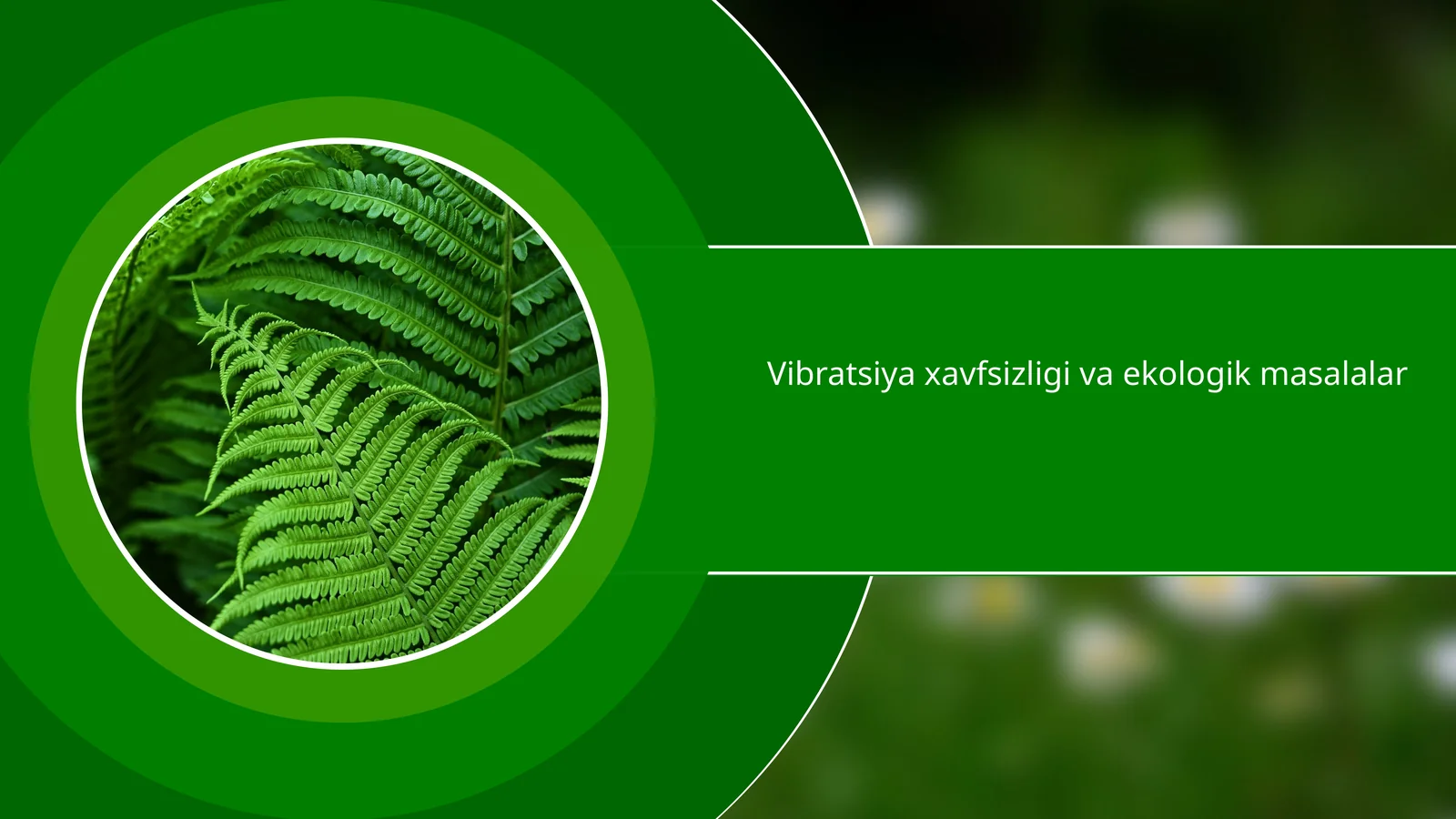 Vibratsiya xavfsizligi va ekologik masalalar
