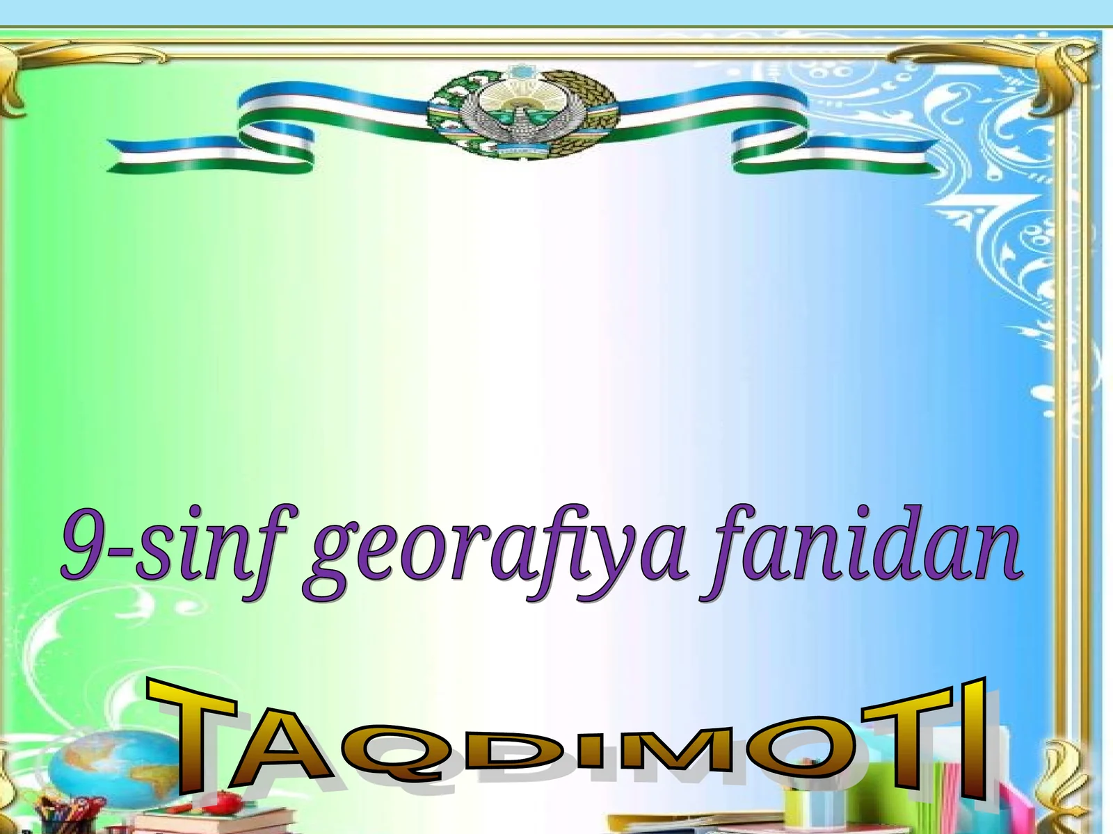 9-sinf georafiya fanidan reja