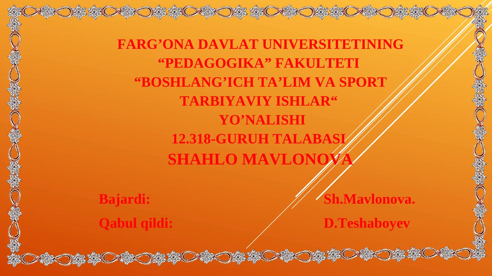 FARG’ONA DAVLAT UNIVERSITETINING“PEDAGOGIKA” FAKULTETI